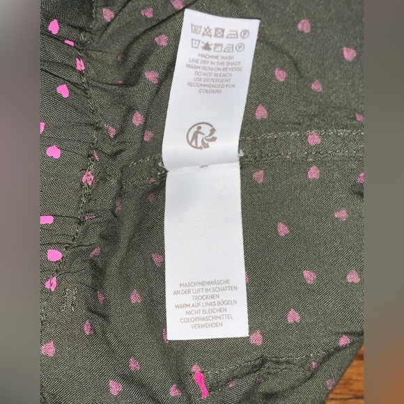 BODEN girls size 16y XL drawstring lose fit jogger pants green pink hearts belt - Picture 9 of 10